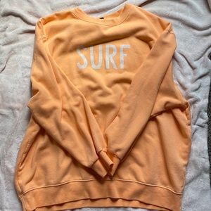 Neon Orange "Surf" Crewneck from wild fable
